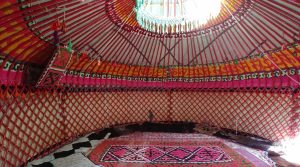 Yurt interior at Kok-Archa Guesthouse