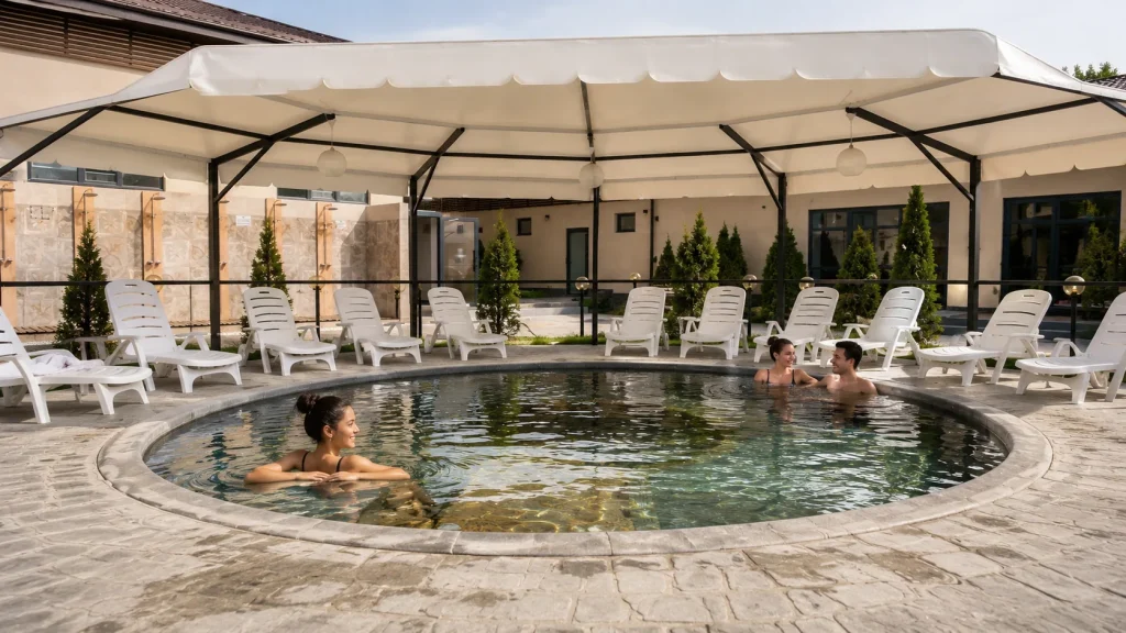 Outdoor thermal pool at AK BERMET