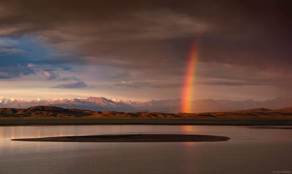 Tuz-Kol salt lake on the south shore of Issyk-Kul