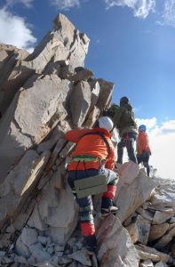 Ascent to the mapped Jalamysh summit, called Spartakiada in the July 2019 expedition report.