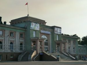 The Bishkek-2 railway station building.