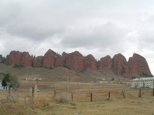 Jeti-Oguz health resort grounds below the Seven Bulls