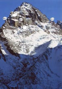 Ratsek Peak. Original guide annotations retained.