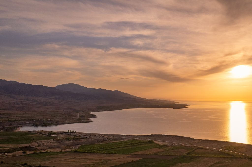 Issyk-Kul shore between Tosor and Tamga, at Quiet Tosor Bay